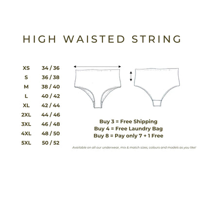 High Waisted String ~ Black