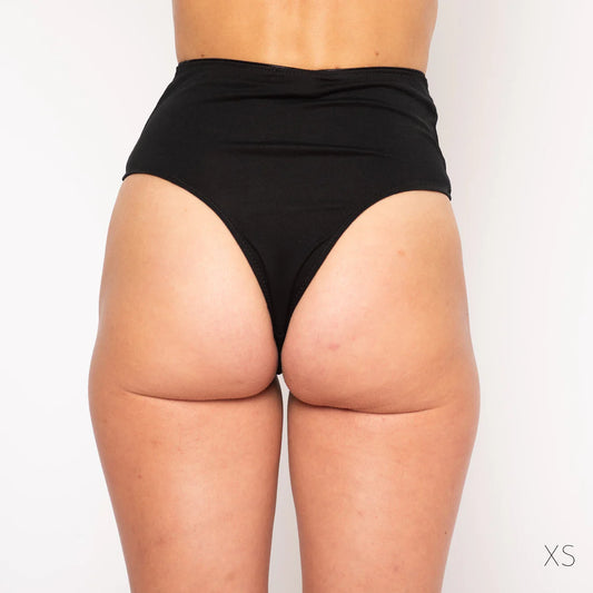 High Waisted String ~ Black